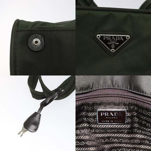PRADA Hand Bag Nylon Green - Picture 11 of 13